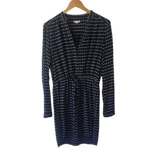 Gap Dress. Longsleeve. White Tear drops. Navy Blue. Size Meduim.